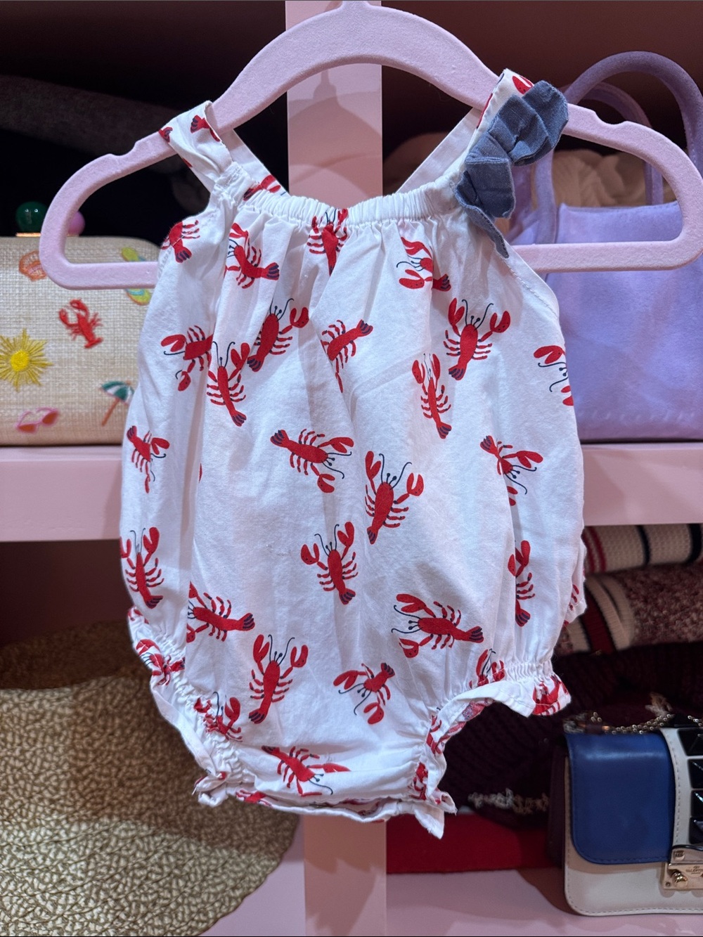 Cute Red Lobster Print Baby Romper